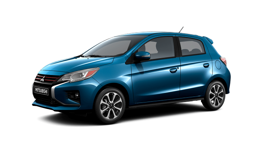 Blue car on a white background